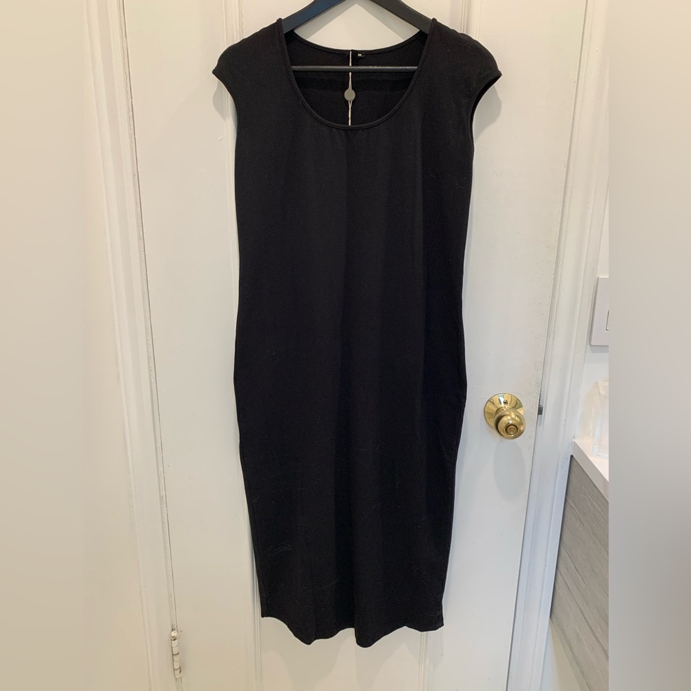 NWT Monrow black cotton sleeveless maxi dress. Size Large